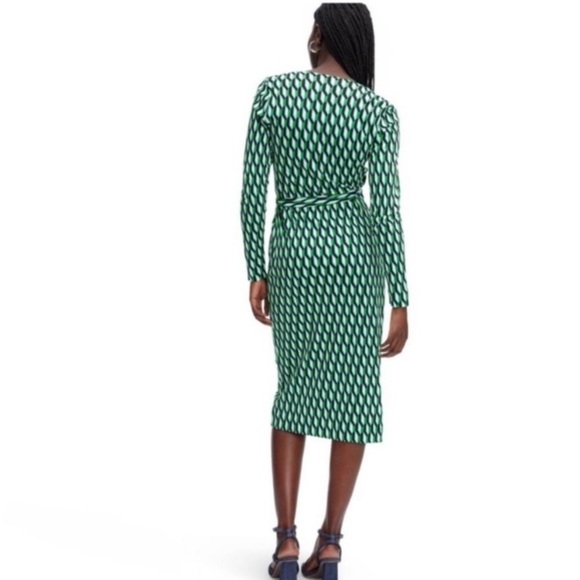 Diane Von Furstenberg x Target Wrap Dress Women’s XS Blue Green White Geometric - Picture 4 of 16